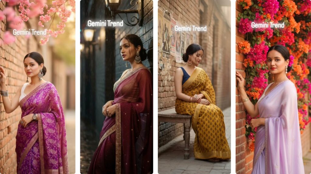 A graceful Indian woman wearing an elegant saree