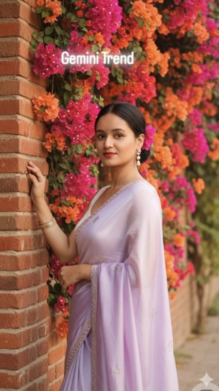 A graceful Indian woman wearing an elegant saree 1 A graceful Indian woman wearing an elegant saree