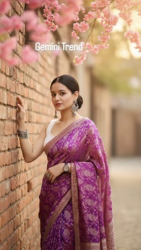 A graceful Indian woman wearing an elegant saree 4 A graceful Indian woman wearing an elegant saree